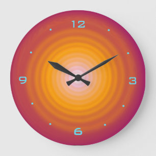 Den brända orangen virvlar runt den Design> Stor Klocka