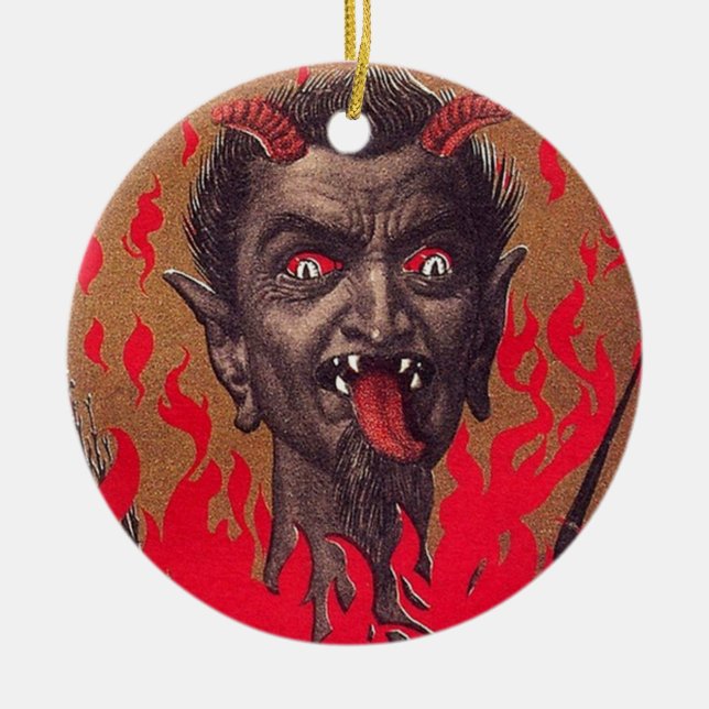 Den brännheta Krampusen Julgransprydnad Keramik (Framsidan)