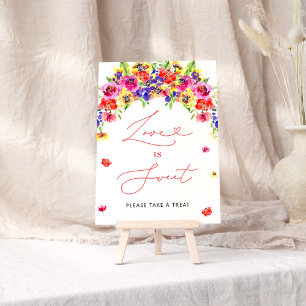 Den brant färgstarka Blommigten Kärlek är Sweet Poster