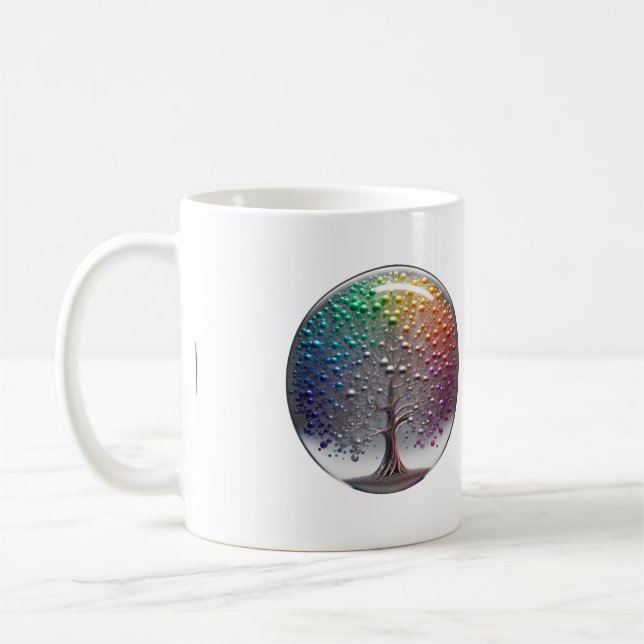 Den branta PRIDET Silver Träd Kaffemugg (Vänster)