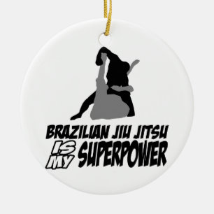 Den brasilianska jiujitsuen är min superpower julgransprydnad keramik