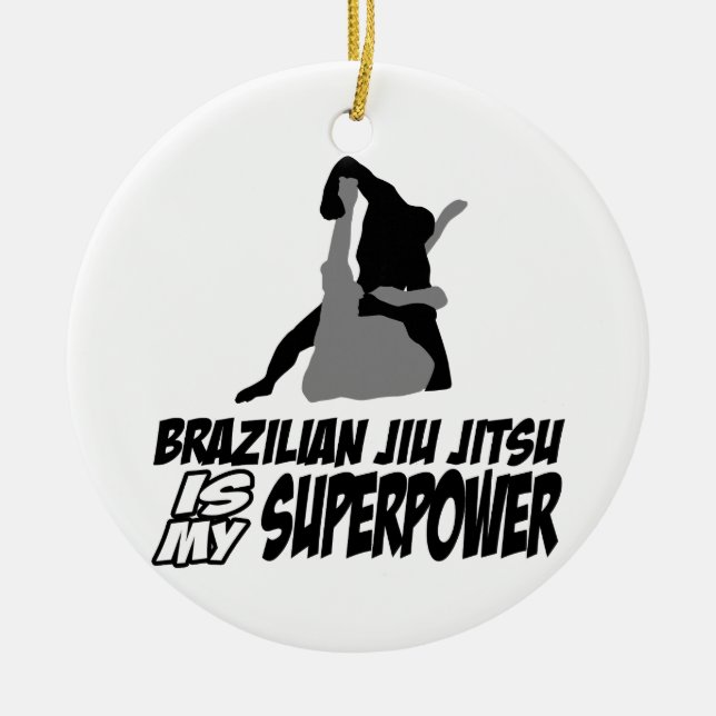 Den brasilianska jiujitsuen är min superpower julgransprydnad keramik (Framsidan)