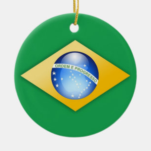 Den Brasilien flagga cirklar prydnaden Julgransprydnad Keramik