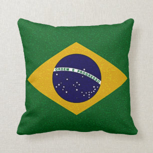 Den BRASILIEN FLAGGA kudder Kudde