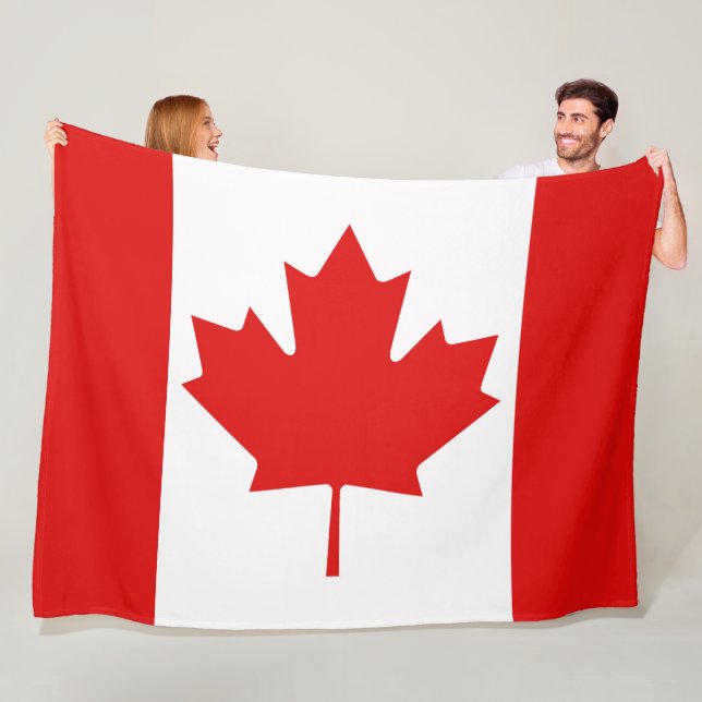 Den breda flagga Maple Löv i Kanada Fleecefilt (På plats)