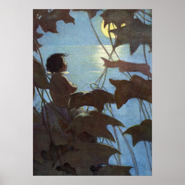 Den breda Gulten Måne av Jessie Willcox Smith Poster (Framsidan)