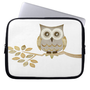 Den breda ögaugglan i trädelektronik hänger lö laptop sleeve