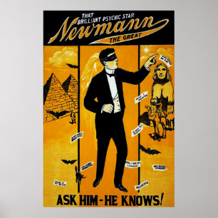 Den briljant psykiska stjärna, Newmann det Great. Poster