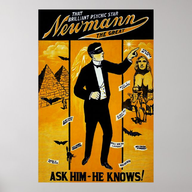 Den briljanta Psychic Star, Newmann Underbaren. Poster (Framsidan)