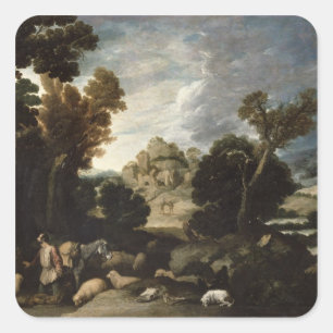 Den brinna Bush, c.1635 Fyrkantigt Klistermärke