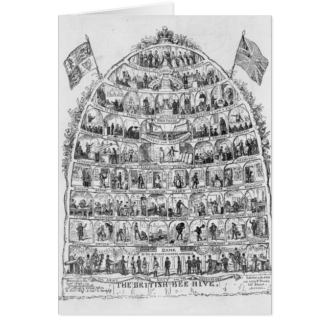 Den brittiska bikupan, 1867 hälsningskort (Framsidan)