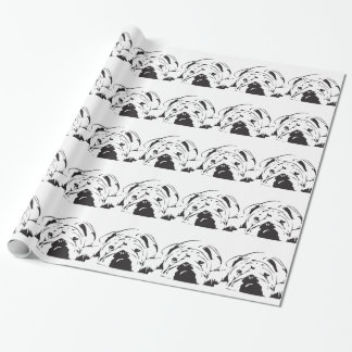 Den brittiska bulldoggen stencilerar presentpapper