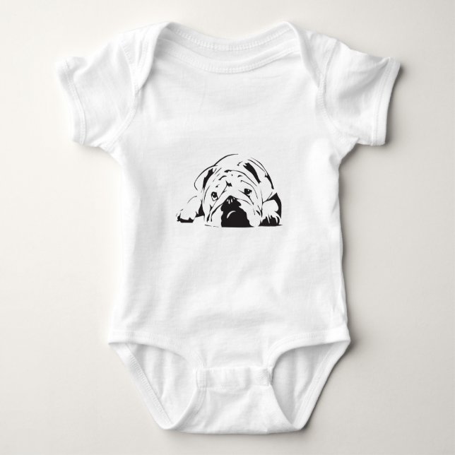 Den brittiska bulldoggen stencilerar t-shirt (Framsida)