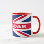 Den brittiska flagga med Gibraltar sätta en klocka Mugg<br><div class="desc">Den brittiska flagga med Gibraltar sätta en klocka på text,  tillfogar någon väderkorn till din muggdesign med Ringermuggen. Diskare- och mikrovågkassaskåp.</div>