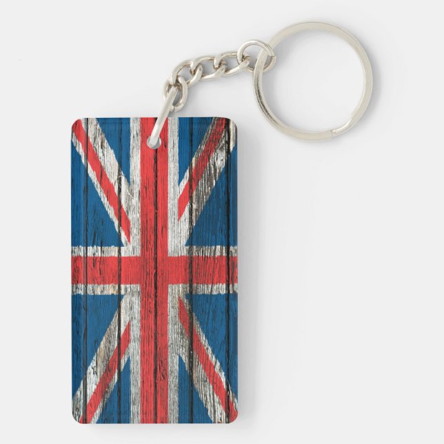 Den brittiska flagga med grovt Wood korn (Baksidan)