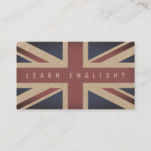 Den brittiska flagga täcker look visitkort