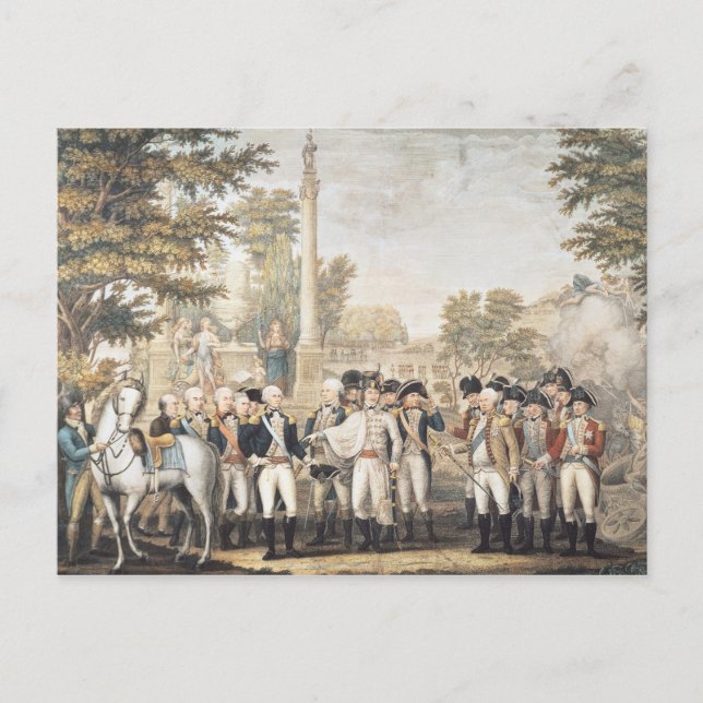 Den brittiska överlämnandet till general Washingto Vykort (Framsida)