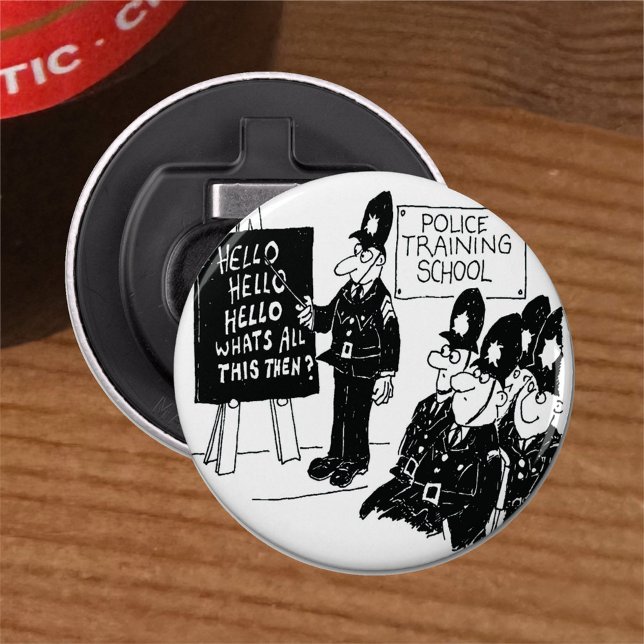 Den brittiska Tecknaden för polisutbildning Flasköppnare (Skapare uppladdad)