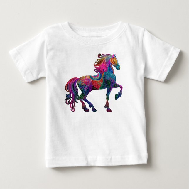 Den Broderade Hästen T Shirt (Framsida)
