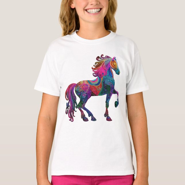 Den Broderade Hästen T Shirt (Framsida)