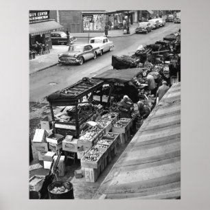 Den Brooklyn pushcarten marknadsför: 1960 Poster