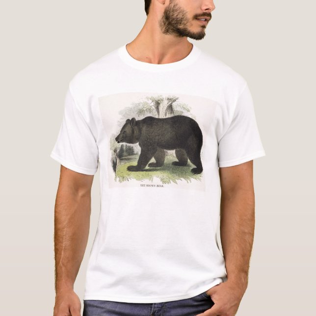 Den bruna björnen, bilda illustrationpub. vid t tee shirt (Framsida)