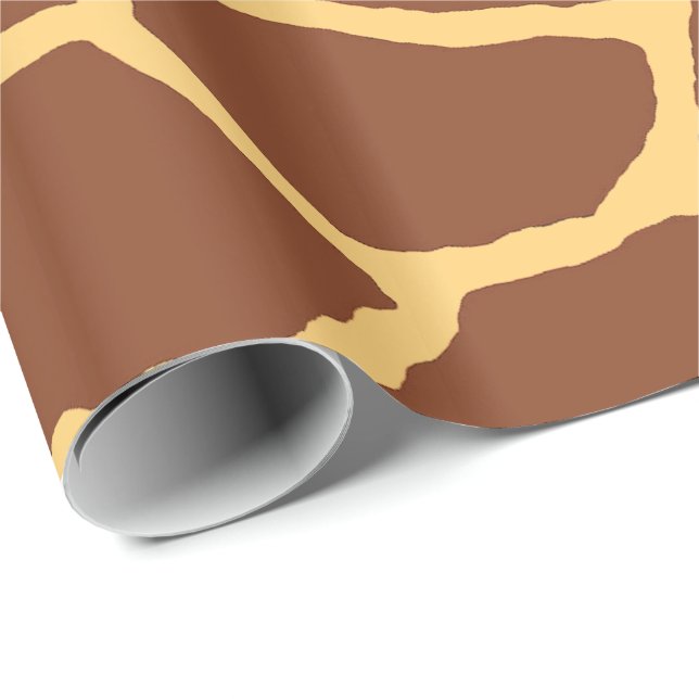 Den bruna giraffet flår mönster som slår in papper presentpapper (Rullad Hörn)