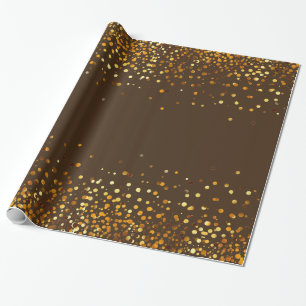 Den bruna guld- glitterkonfettifauxen omkullkastar presentpapper
