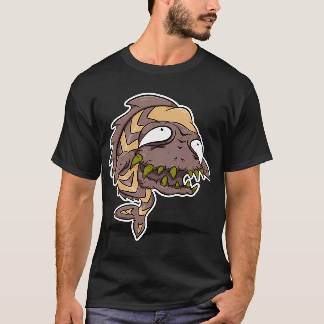 Den bruna monsterfisken t shirt (Framsida)