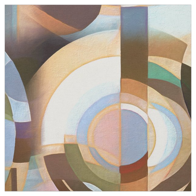 Den bruna Retro modet och blått Grapic cirklar Tyg (Provkarta)