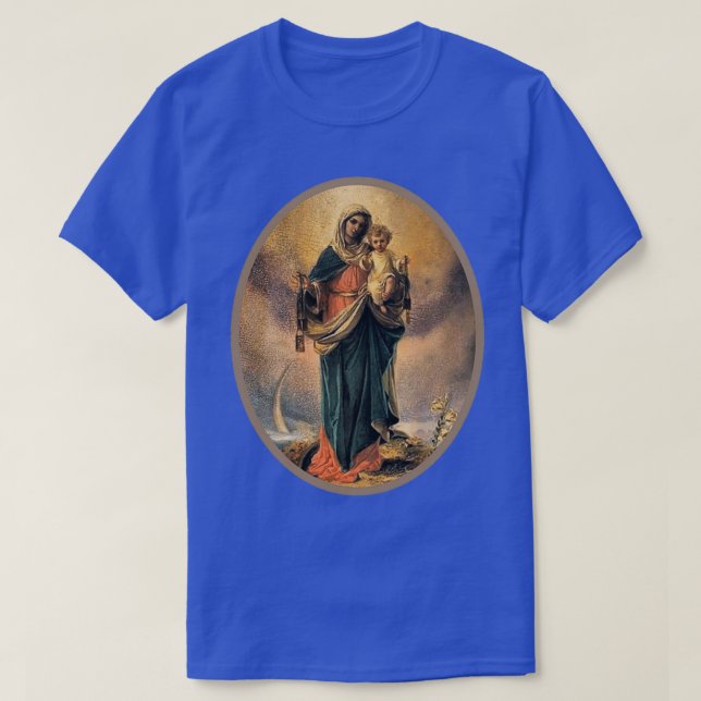 Den bruna scapular Dam vid berget Carmel T Shirt (Design framsida)