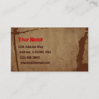Den bruna splatteren profilerar kortet visitkort