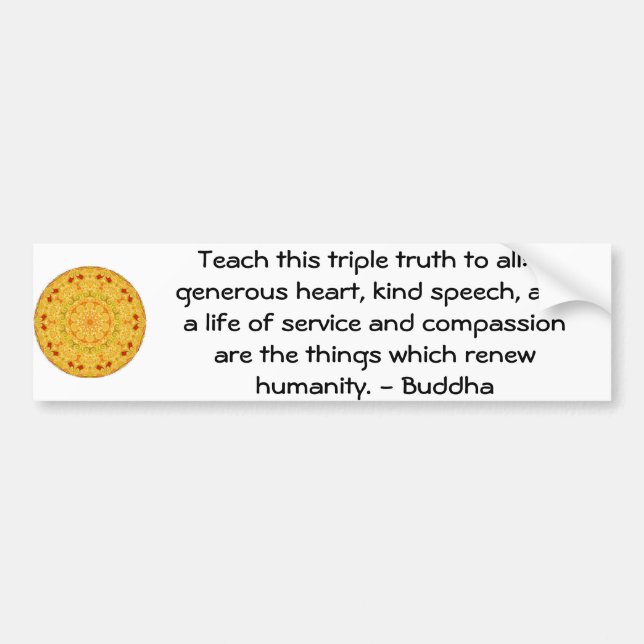 Den Buddha QUOTATIONEN - undervisa denna Bildekal (Framsidan)