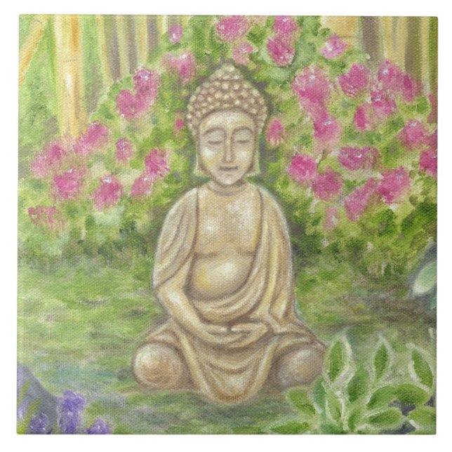 Den Buddha statyväggen belägger med tegel Kakelplatta (Framsidan)