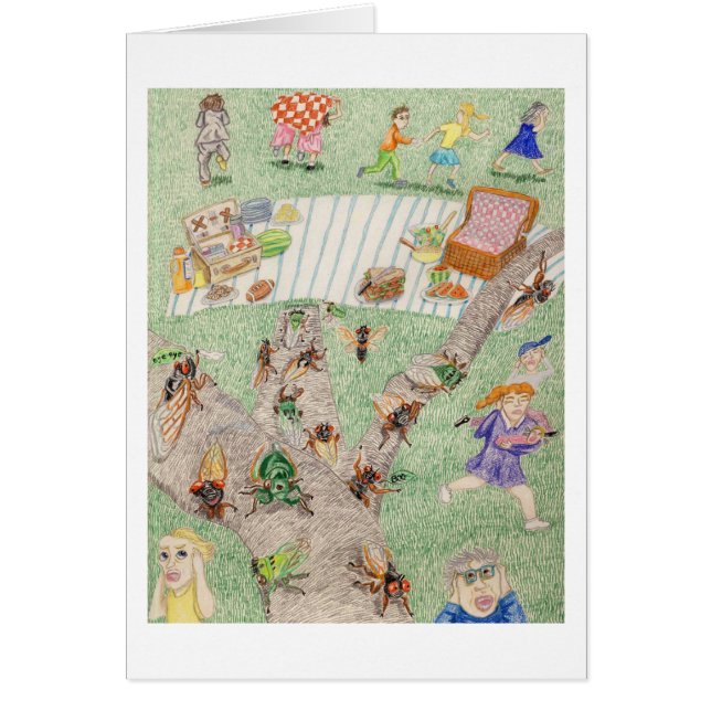Den bullriga picknicken hälsningskort (Framsidan)