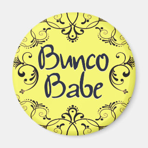 Den Bunco baben med virvlar runt knäppas Magnet