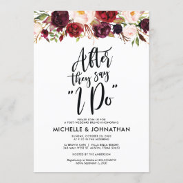 Den Burgundy blommigten postar Inbjudningar