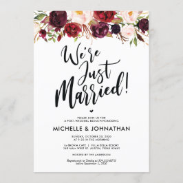 Den Burgundy blommigten postar Inbjudningar