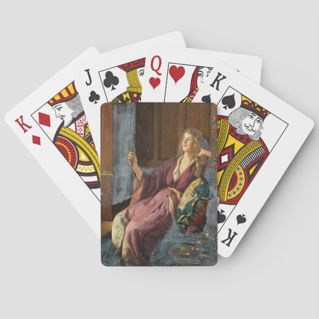 Den busiga flickan (av John Collier) Casinokort (Baksidan)