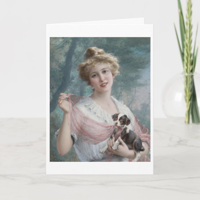 Den busiga valpen (1915) Emile Vernon Card Kort (Framsida)