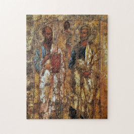 Den bysantinska ikonen för Apostles Peter och Paul Pussel