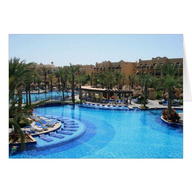 Den Cabo San Lucas Mexico bassängen beskådar Hälsningskort (Framsidan Horizontal)