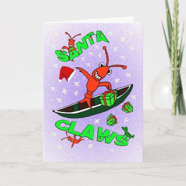 Den Cajun kräftor Santa klöser jul Helgkort (Framsida)