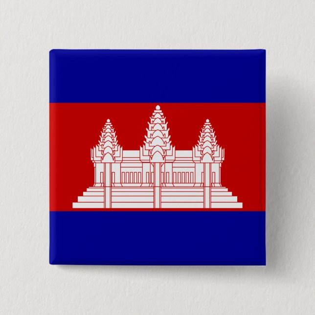 Den Cambodja flagga knäppas Knapp (Framsida)