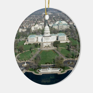 Den Capitol Hill antennen fotograferar 2 Julgransprydnad Keramik