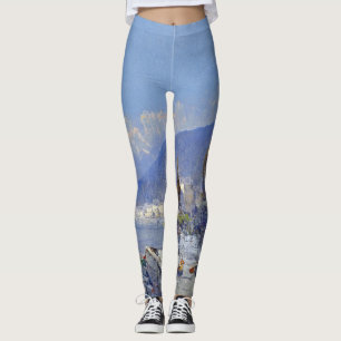 Den Capri italien blommar hav All över Leggings