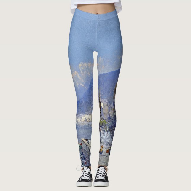 Den Capri italien blommar hav All över Leggings (Framsida)