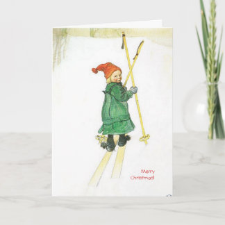 Den Carl Larsson julen Esbjorn skidar på Helgkort