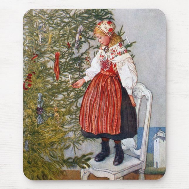 Den Carl Larsson julgranmusen vadderar Mousepad Musmatta (Framsidan)