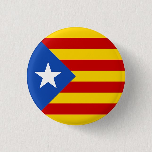 Den Catalonia Estrellada flagga knäppas Knapp (Framsida)